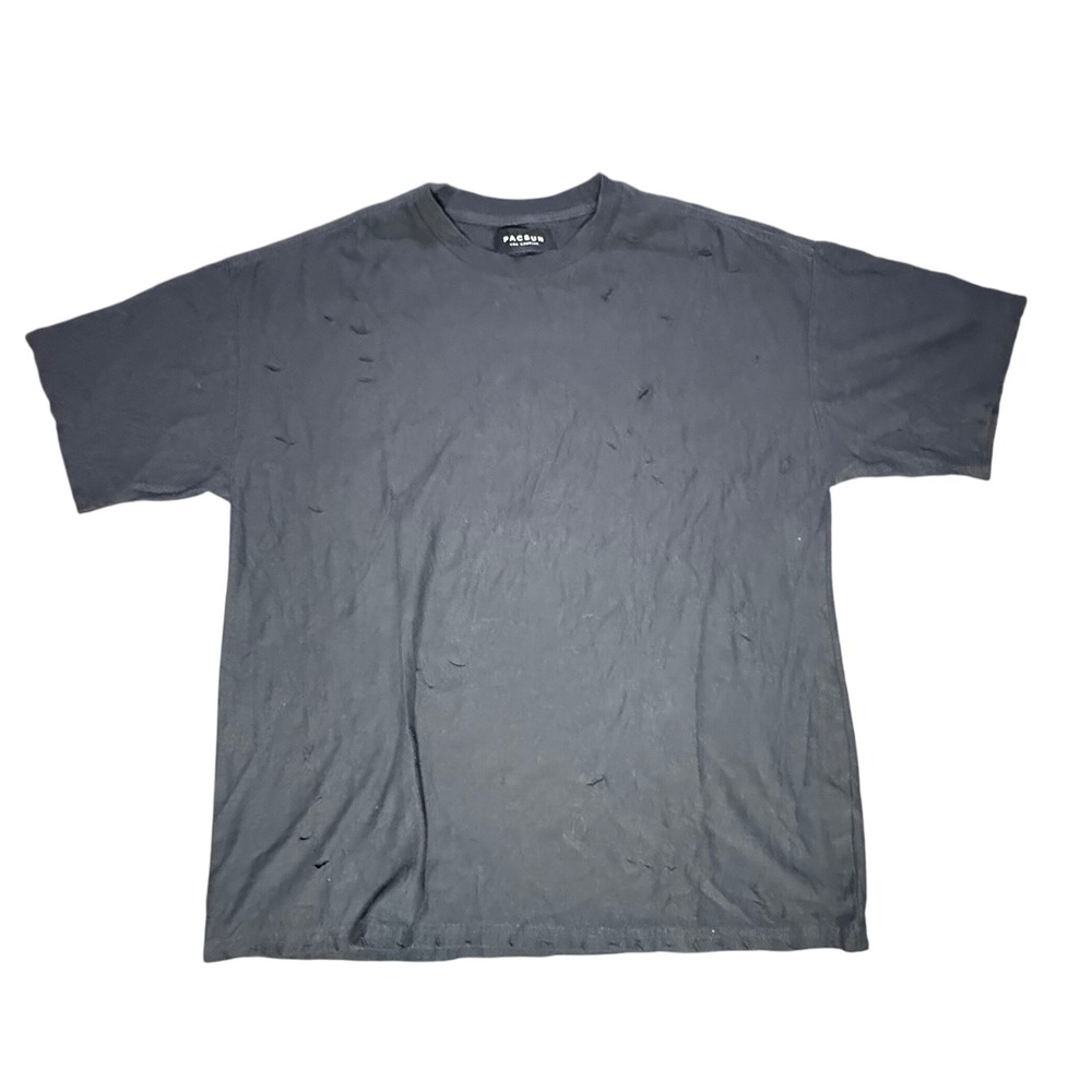 Grunge PacSun Los Angeles Distressed Boxy Fit Black T-Shirt Mens Size M
